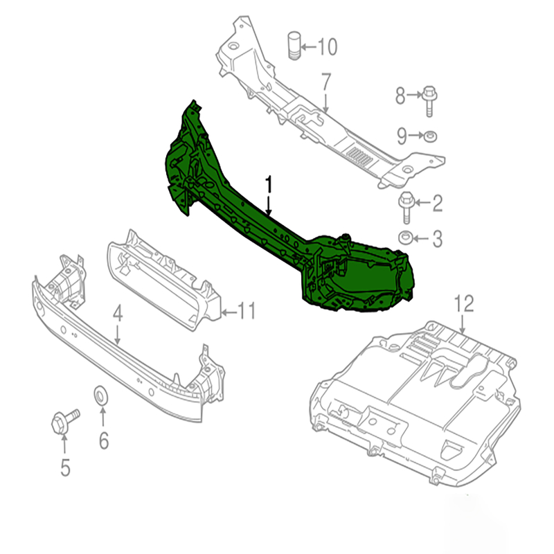 वोमाला फ्रंट रेडिएटर सपोर्ट OE 31335263 फ्रंट एंड फ्रेम वोल्वो S40 V50 C30 के लिए